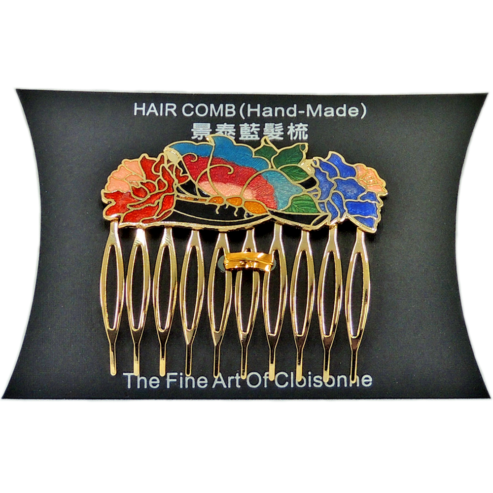 cloisonne hair comb